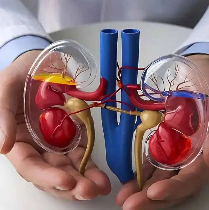 A man Handheld a artifitial kidney